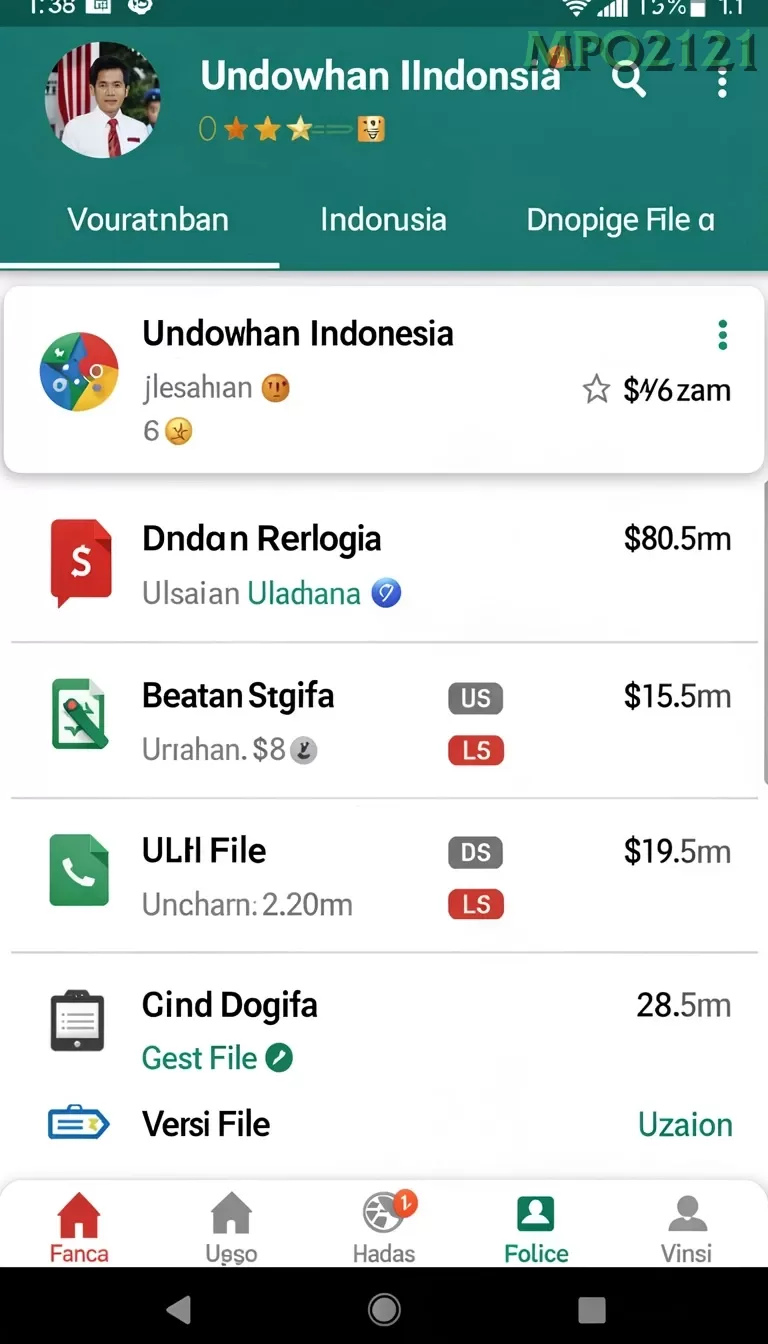 Cuplikan layar DOLANTOGEL — menu navigasi